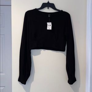 Forever 21 cropped black long sleeve